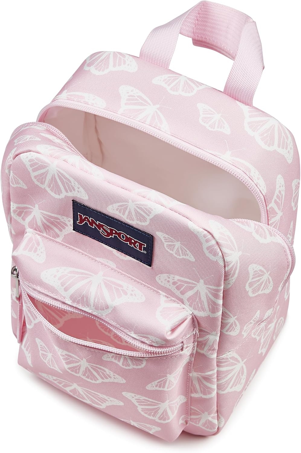 image:imageJanSport Big Break Insulated Lunch Bag Small SoftSided Cooler Ideal for Class Work or Meal Prep Pastel LilacFlutter By Pink IceWhitePink Ice