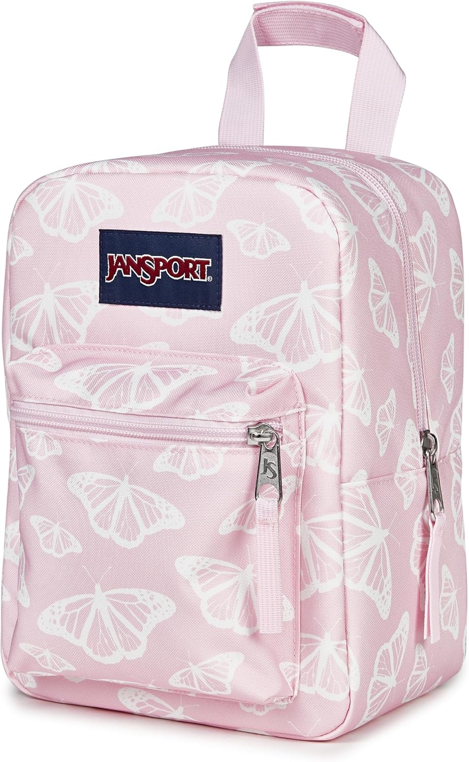 image:imageJanSport Big Break Insulated Lunch Bag Small SoftSided Cooler Ideal for Class Work or Meal Prep Pastel LilacFlutter By Pink IceWhitePink Ice