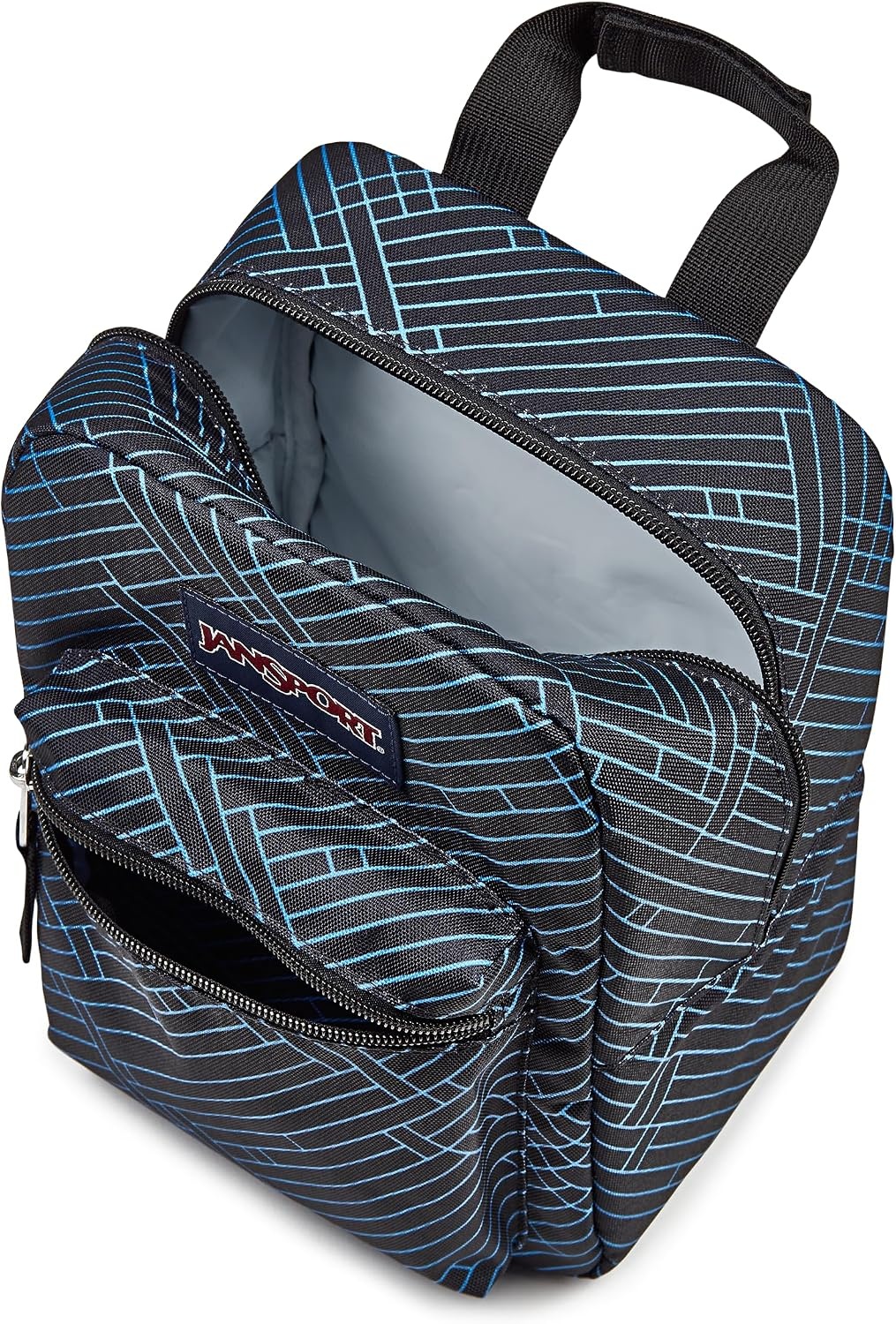 image:imageJanSport Big Break Insulated Lunch Bag Small SoftSided Cooler Ideal for Class Work or Meal Prep Pastel LilacTeam Stripes BlackBlackAzul