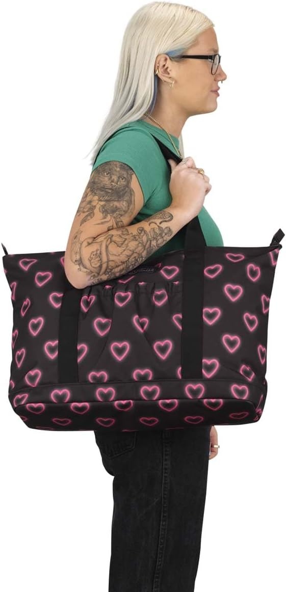image:imageJanSport Daily Tote Store You Essentials Over Shoulder Or By Your SideHappy Hearts Black