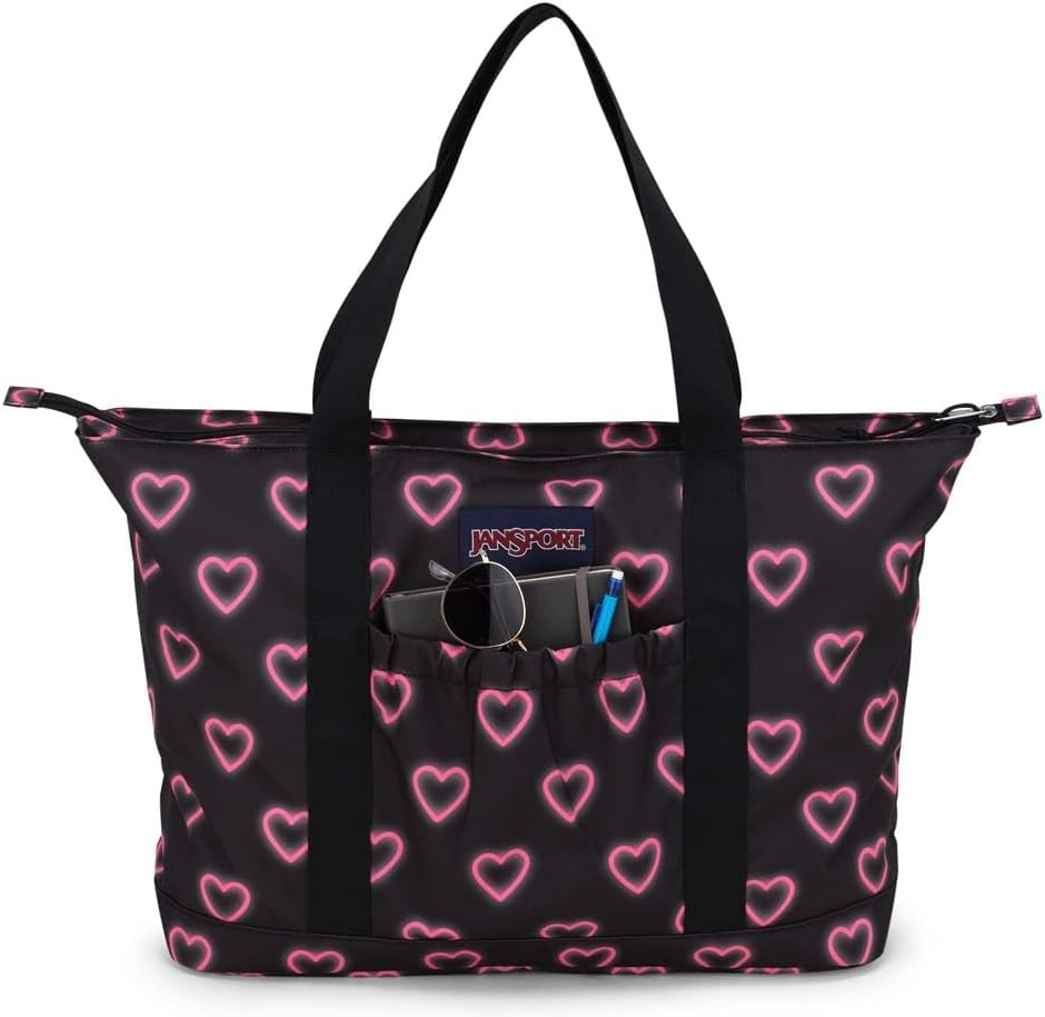 image:imageJanSport Daily Tote Store You Essentials Over Shoulder Or By Your SideHappy Hearts Black