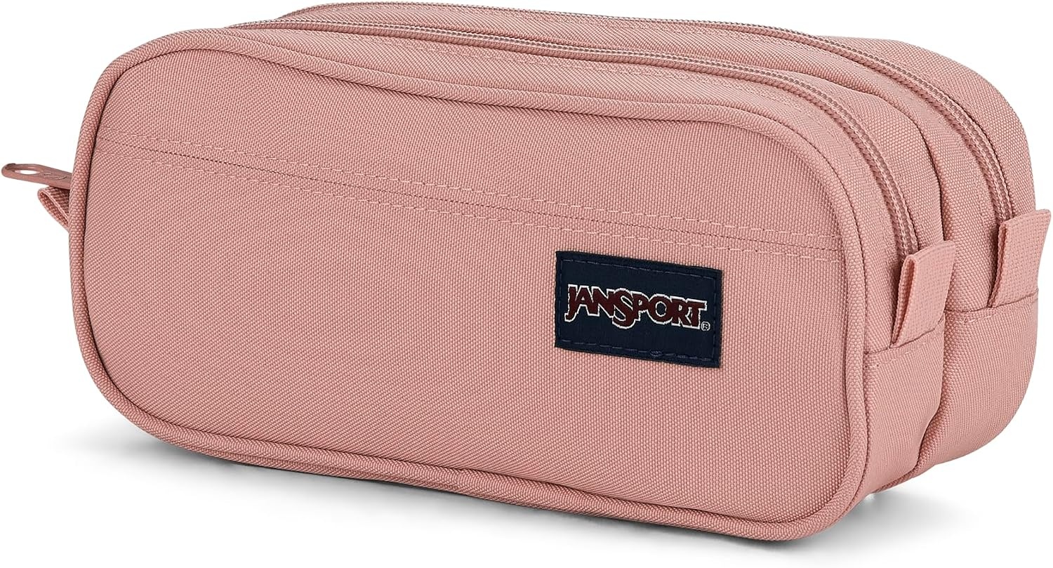 image:imageJanSport Large Accessory Pouch Secure Storage Space for Pens Power Cords Pencil Case Ideal For Everyday Essentials 13LMisty Rose