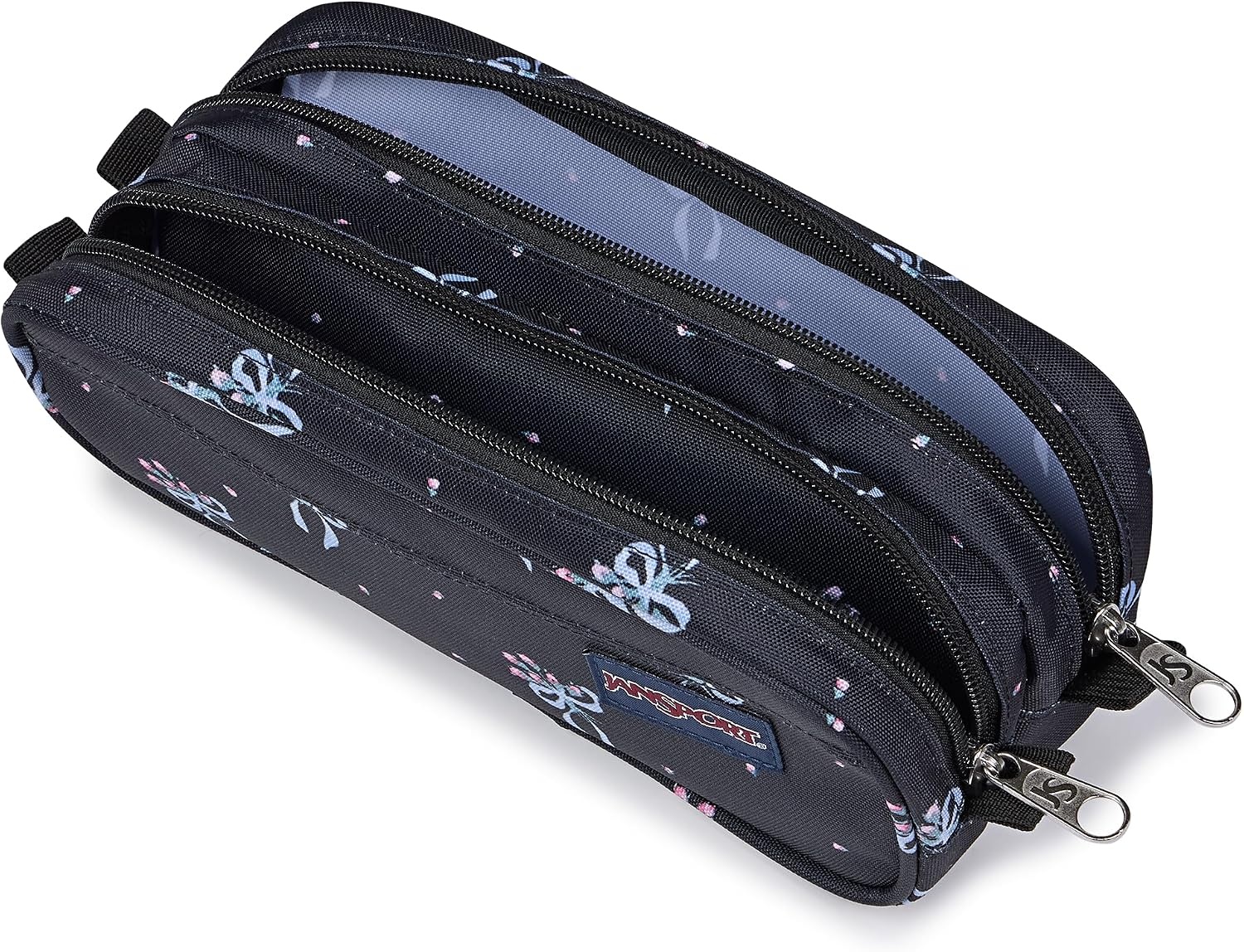 image:imageJanSport Large Accessory Pouch Secure Storage Space for Pens Power Cords Pencil Case Ideal For Everyday Essentials 13LPastel Petals BlackBluePinkGreen