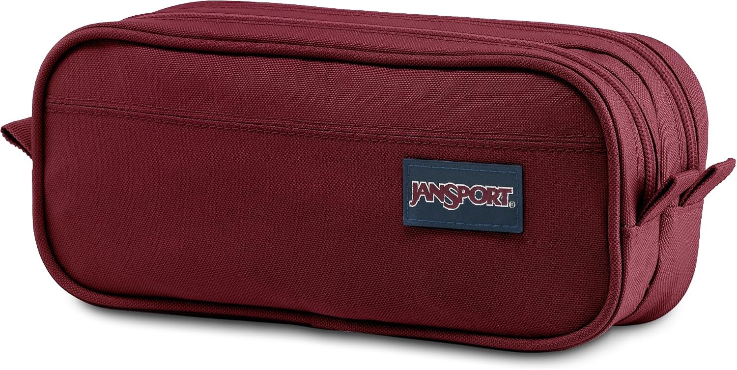 image:imageJanSport Large Accessory Pouch Secure Storage Space for Pens Power Cords Pencil Case Ideal For Everyday Essentials 13LRusset Red