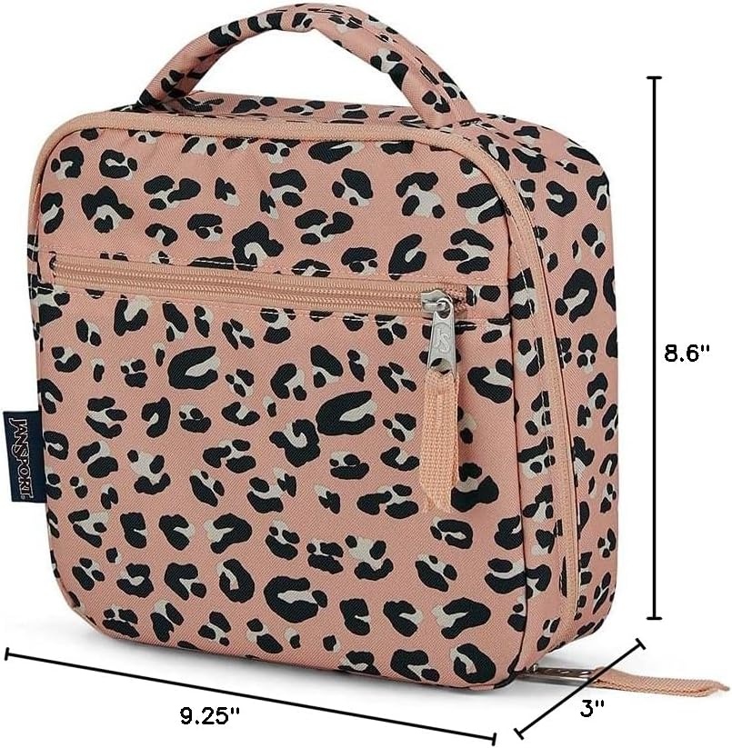 image:imageJanSport Lunch Break Insulated Cooler Bag Leakproof Picnic Tote Apple OrchardPink Party Cat