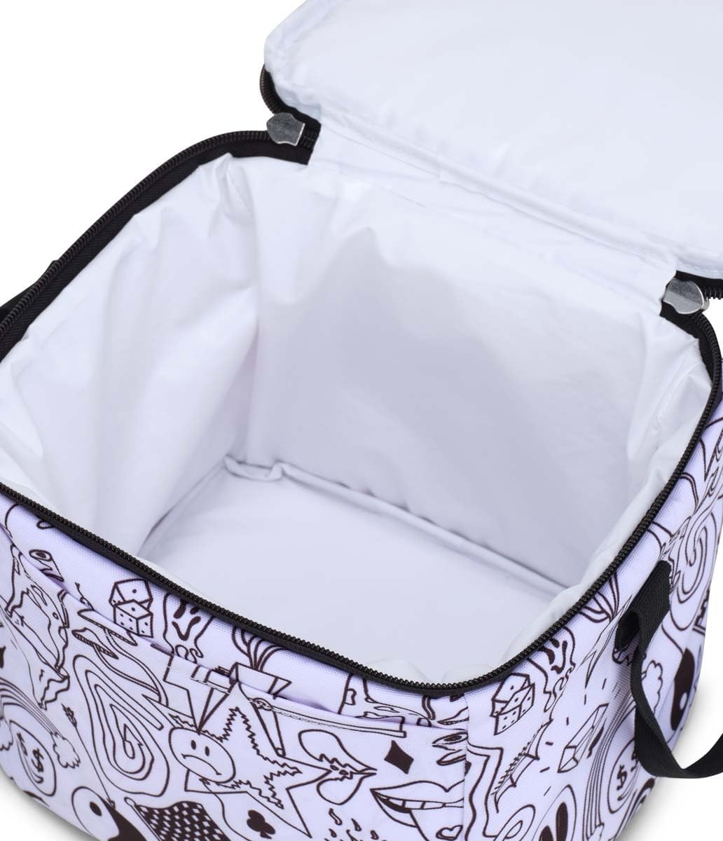 image:imageJanSport Super Snack Insulated Lunch Bag with BPAFree Liner Zipper Top Opening and Adjustable Shoulder Strap NavyBroken Broadcast