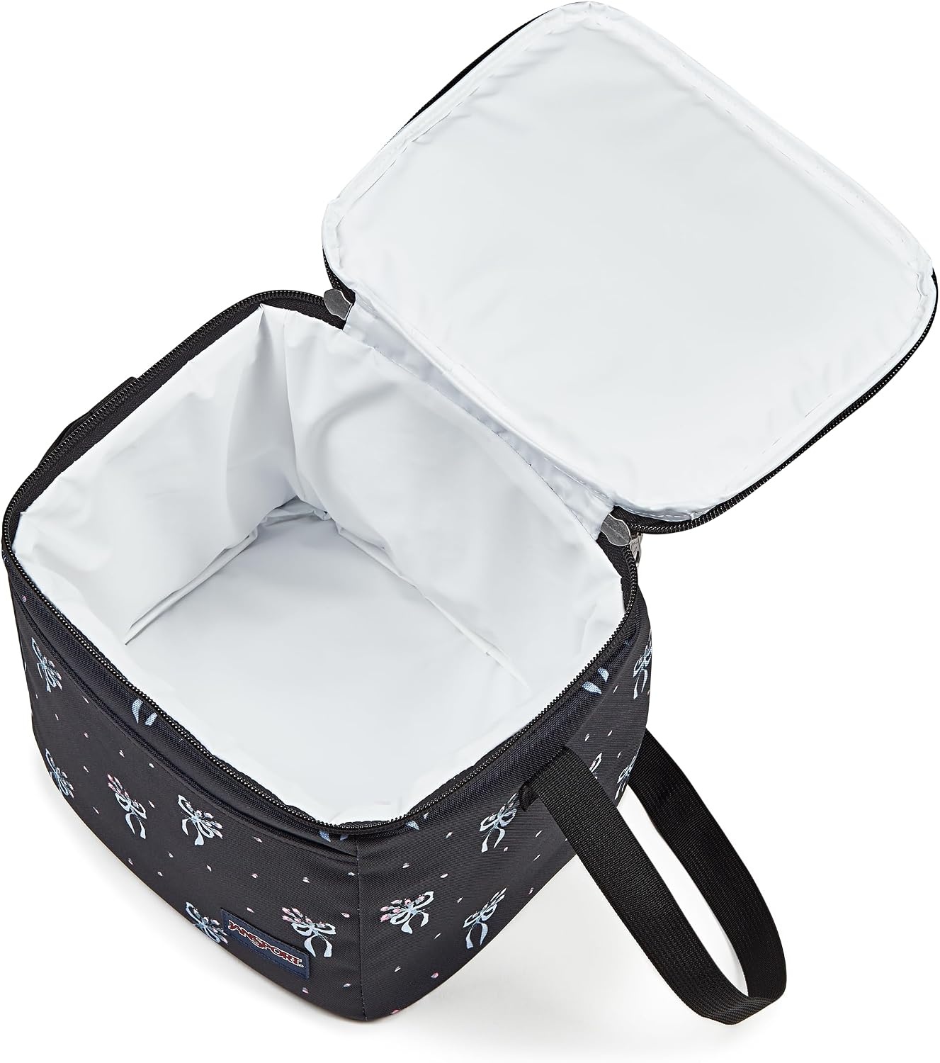 image:imageJanSport Super Snack Insulated Lunch Bag with BPAFree Liner Zipper Top Opening and Adjustable Shoulder Strap NavyPastel Petals BlackBluePinkGreen