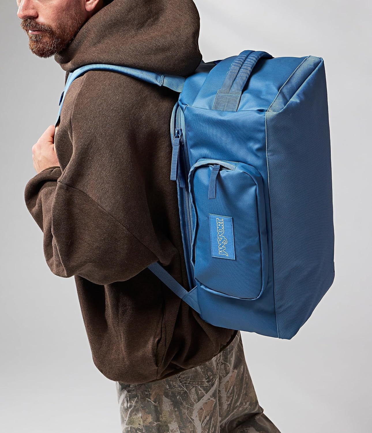 image:imageJansport Good Latitude 40L Convertible Duffel Backpack Water Resistant 16 Inch Laptop Sleeve Luggage Trolley Weekender Travel Bag Smokey GritElemental Blue