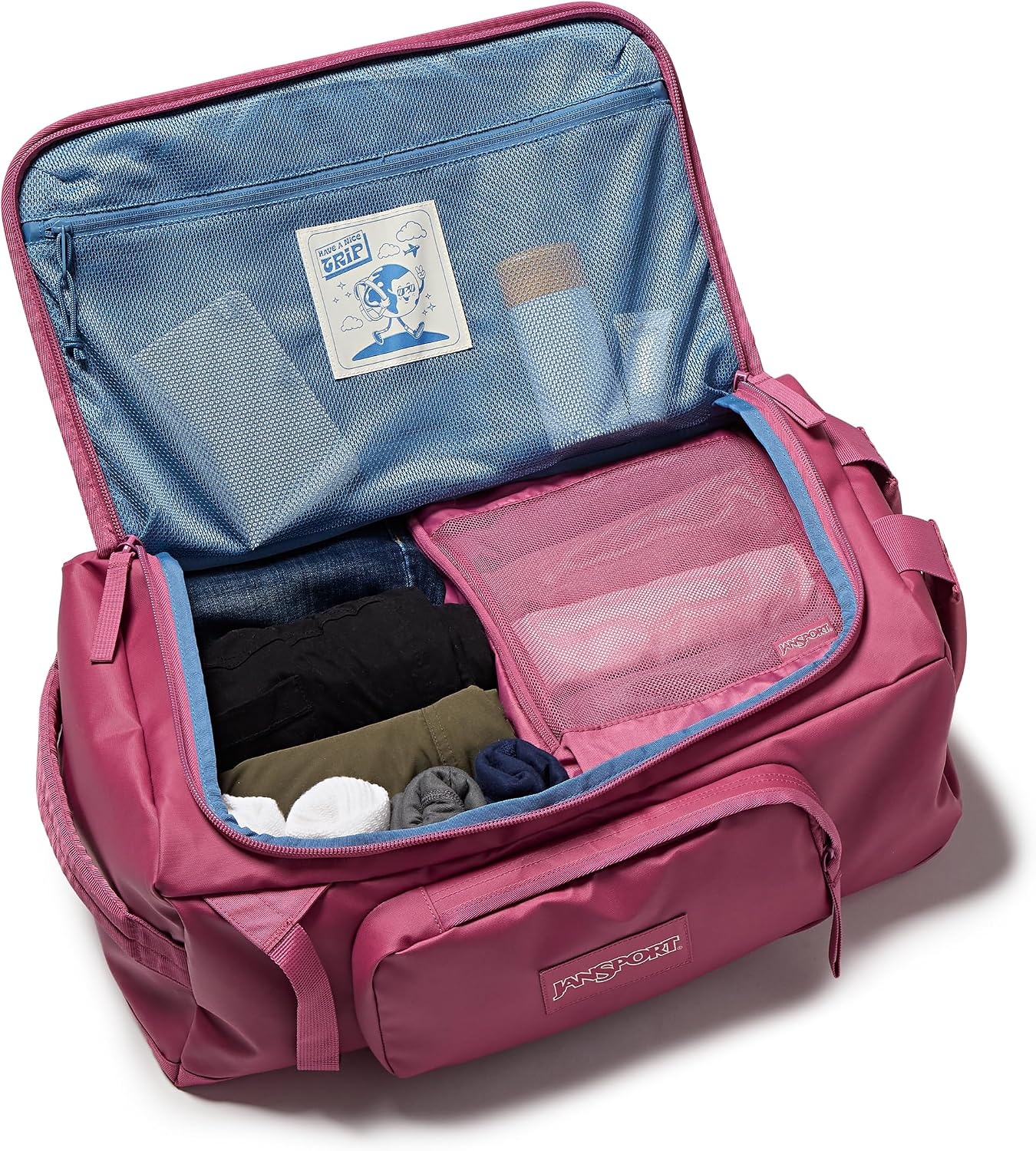 image:imageJansport Good Latitude 40L Convertible Duffel Backpack Water Resistant 16 Inch Laptop Sleeve Luggage Trolley Weekender Travel Bag Smokey GritMauve Haze
