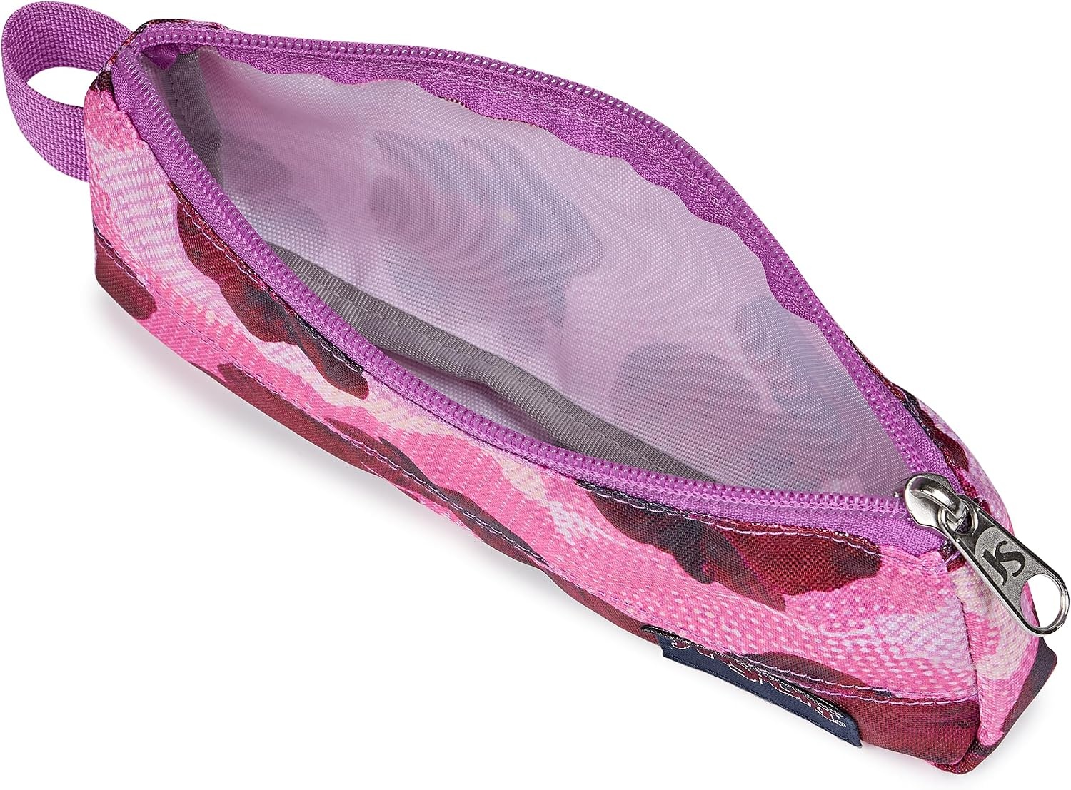 image:imageJansport JS00T49C69G Large Accessory Pouch Battery Cord Storage Blackberry MoussePop Art Pansies Digital FuchsiaMulti