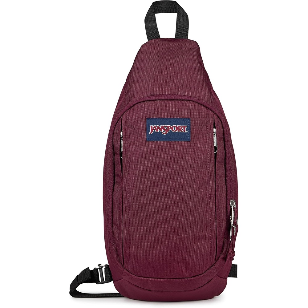 image:imageJanSport Move Sling Crossbody Bag Main Compartment Zippered Front Pockets Adjustable Shoulder Strap Fully Padded Back Panel Cherry Lacquer