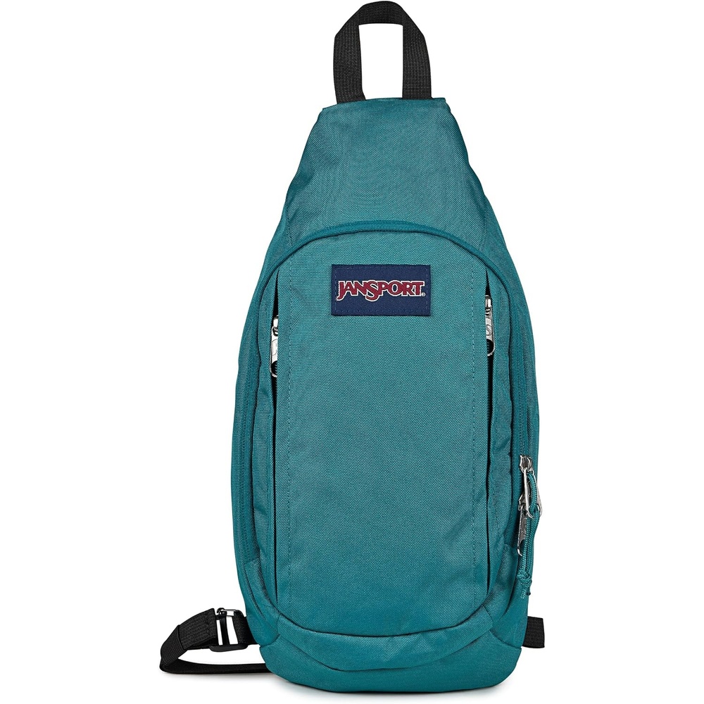 image:imageJanSport Move Sling Crossbody Bag Main Compartment Zippered Front Pockets Adjustable Shoulder Strap Fully Padded Back Panel Emerald Pool