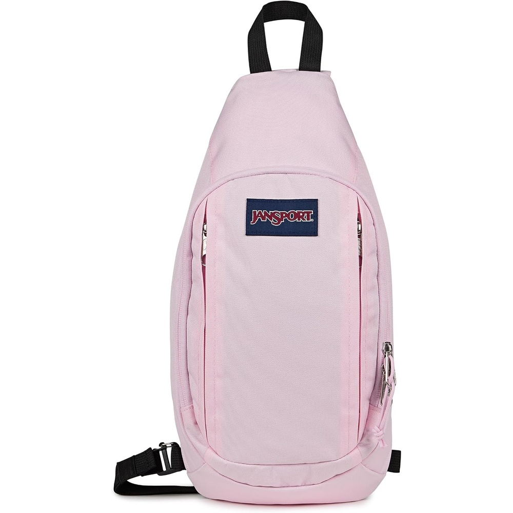 image:imageJanSport Move Sling Crossbody Bag Main Compartment Zippered Front Pockets Adjustable Shoulder Strap Fully Padded Back Panel Pink Ice