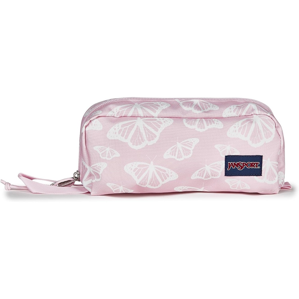 image:imageJanSport Perfect Pouch Accordion Opening Single Compartment with 3 Dividers Small Internal PocketFlutter By Pink IceWhitePink Ice