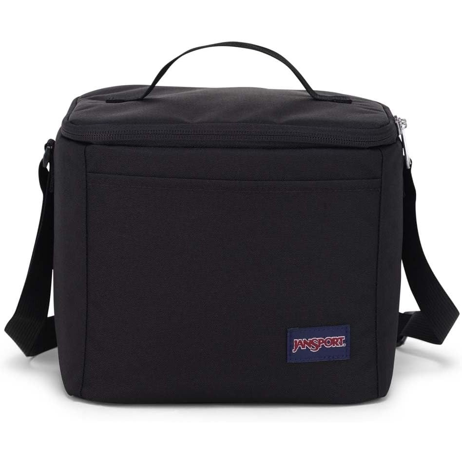 image:imageJanSport Super Snack Insulated Lunch Bag with BPAFree Liner Zipper Top Opening and Adjustable Shoulder Strap NavyBlack
