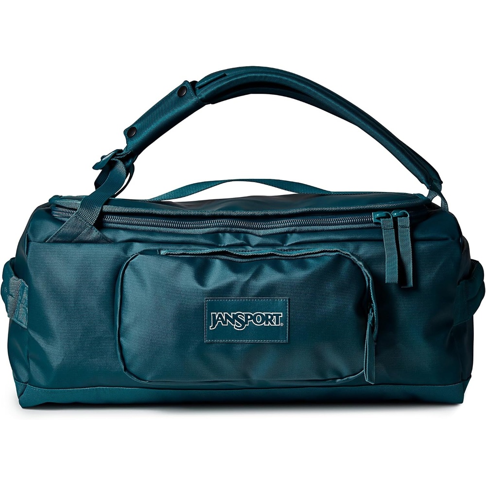 image:imageJansport Good Latitude 40L Convertible Duffel Backpack Water Resistant 16 Inch Laptop Sleeve Luggage Trolley Weekender Travel Bag Smokey GritEmerald Pool