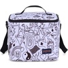 image:imageJanSport Super Snack  Insulated Lunch Bag with BPAFree Liner Zipper Top Opening and Adjustable Shoulder Strap NavyBroken Broadcast