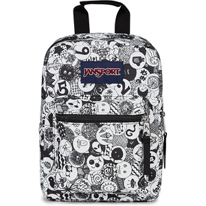 JanSport Big Break Insulated Lunch Bag – Small Soft-Sided Cooler Ideal for Class, Work, or Meal Prep, Pastel Lilac(Doodle Dots Black/White/Grey)