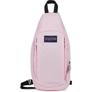 JanSport Move Sling Crossbody Bag – Main Compartment, Zippered Front Pockets, Adjustable Shoulder Strap, Fully Padded Back Panel, Pink Ice