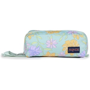 JanSport Perfect Pouch – Accordion Opening, Single Compartment with 3 Dividers, Small Internal Pocket(Faded Floral Fresh Mint)