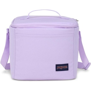 JanSport Super Snack – Insulated Lunch Bag with BPA-Free Liner, Zipper Top Opening, and Adjustable Shoulder Strap, Navy(Pastel Lilac)