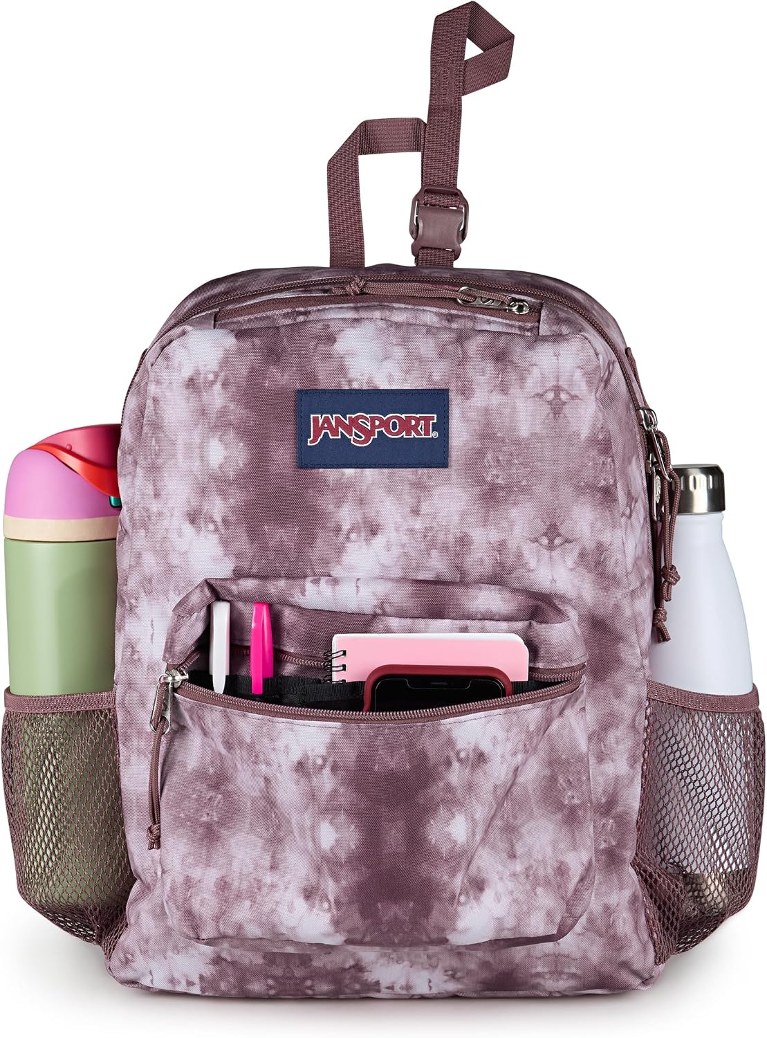 image:imageJanSport Central Adaptive Accessory Bag Wheelchair amp Walker Compatible Versatile Carry Options TuckAway Adjustable Loops SaniStash Pocket for Easy Access Bad BowsIce Dye Mahogany HazeWhite