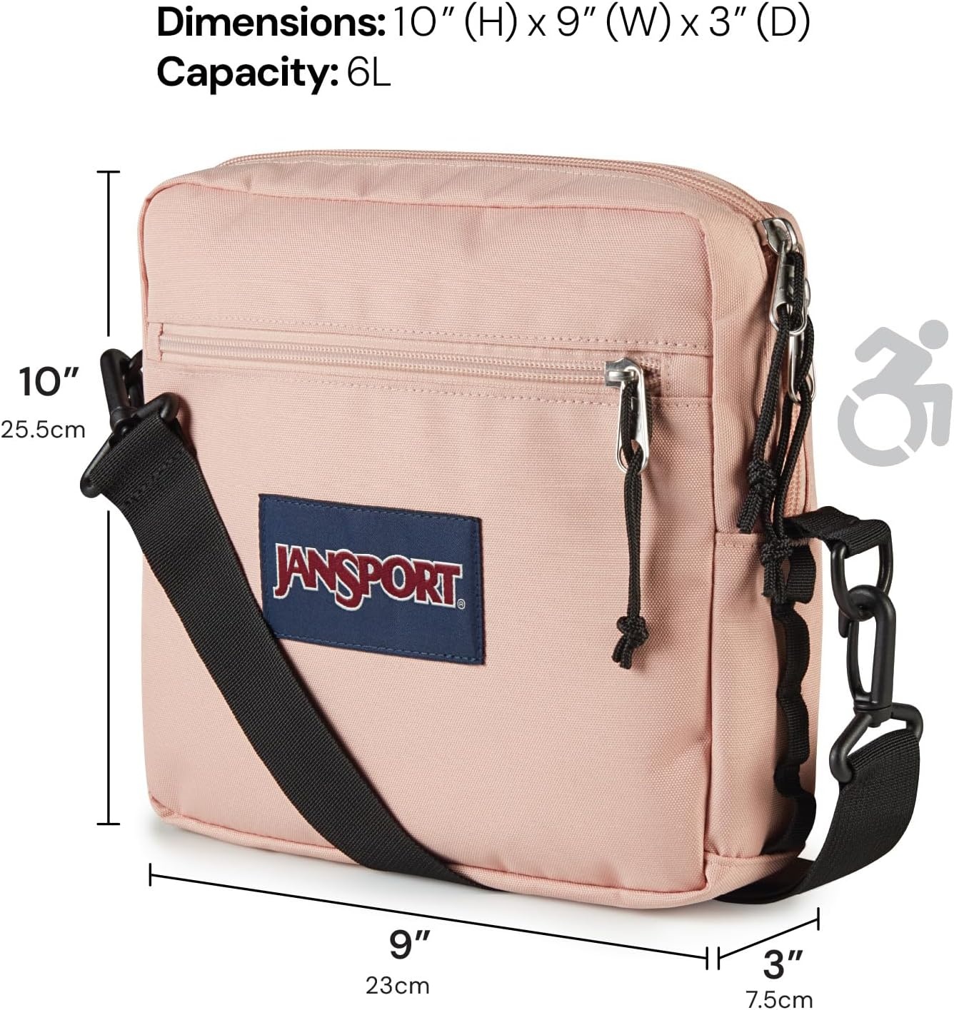 image:imageJanSport Central Adaptive Accessory Bag Wheelchair amp Walker Compatible Versatile Carry Options TuckAway Adjustable Loops SaniStash Pocket for Easy Access BlackFaded Floral Fresh Mint