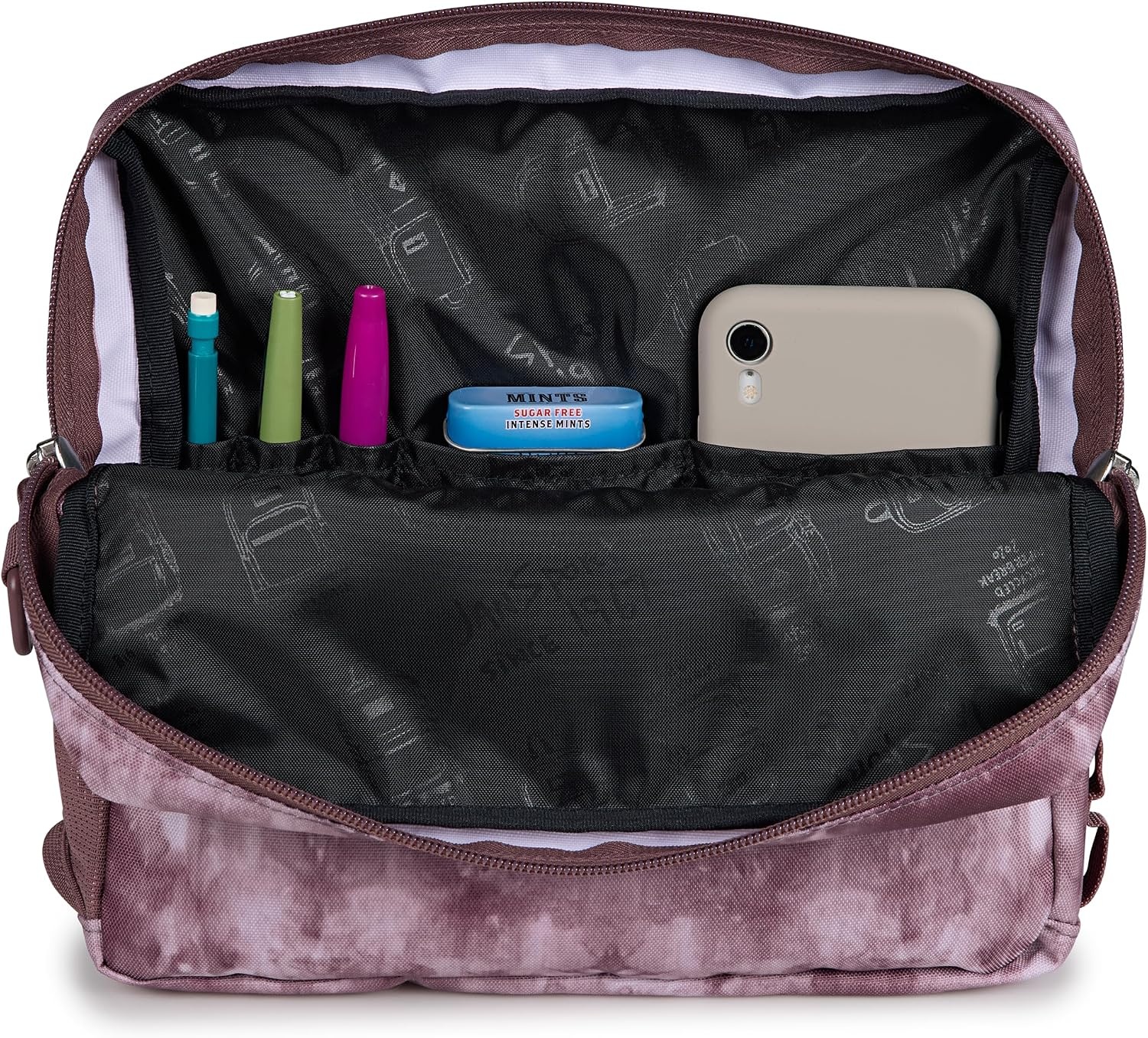 image:imageJanSport Central Adaptive Accessory Bag Wheelchair amp Walker Compatible Versatile Carry Options TuckAway Adjustable Loops SaniStash Pocket for Easy Access BlackIce Dye Mahogany HazeWhite