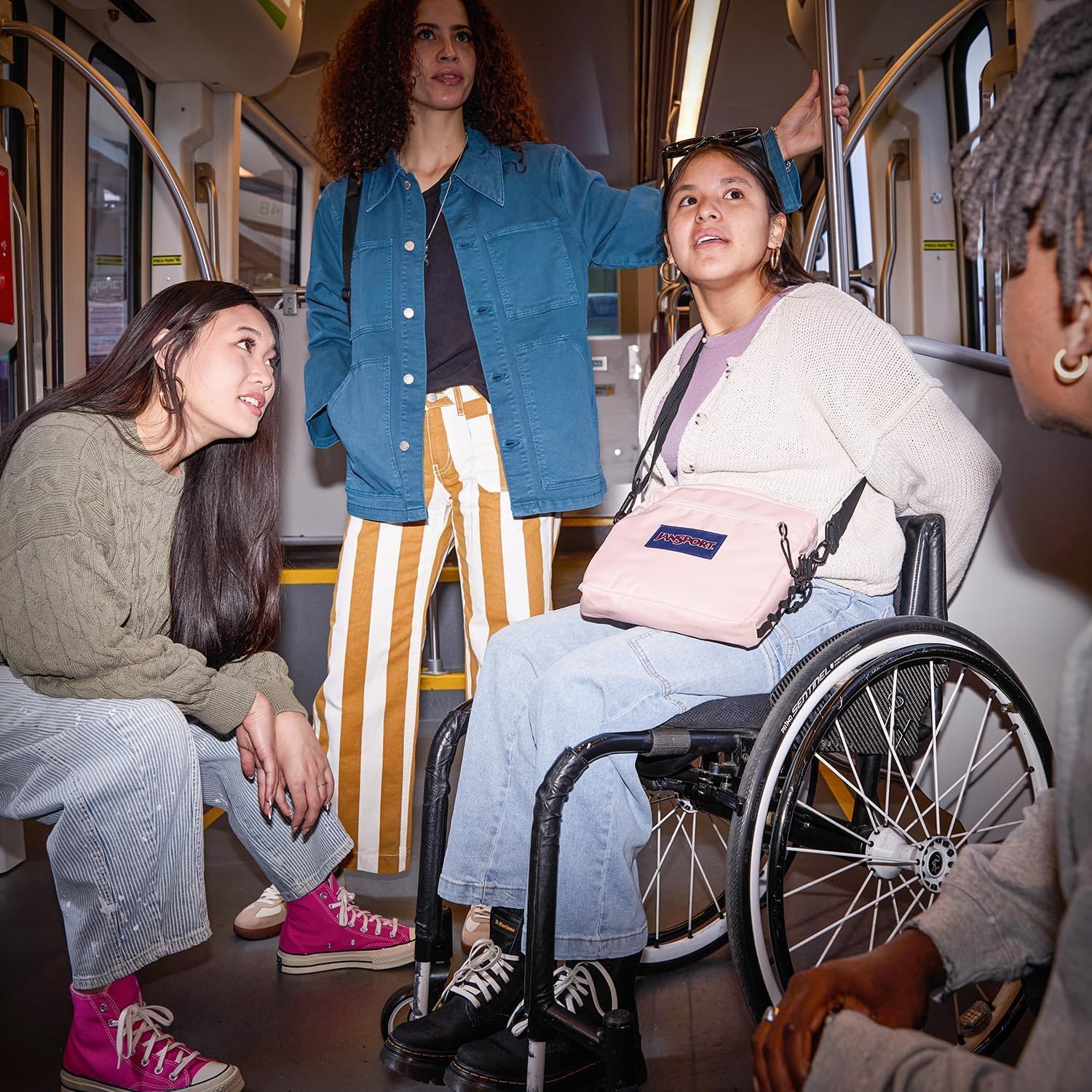 image:imageJanSport Central Adaptive Accessory Bag Wheelchair amp Walker Compatible Versatile Carry Options TuckAway Adjustable Loops SaniStash Pocket for Easy Access Bad BowsBad Bows