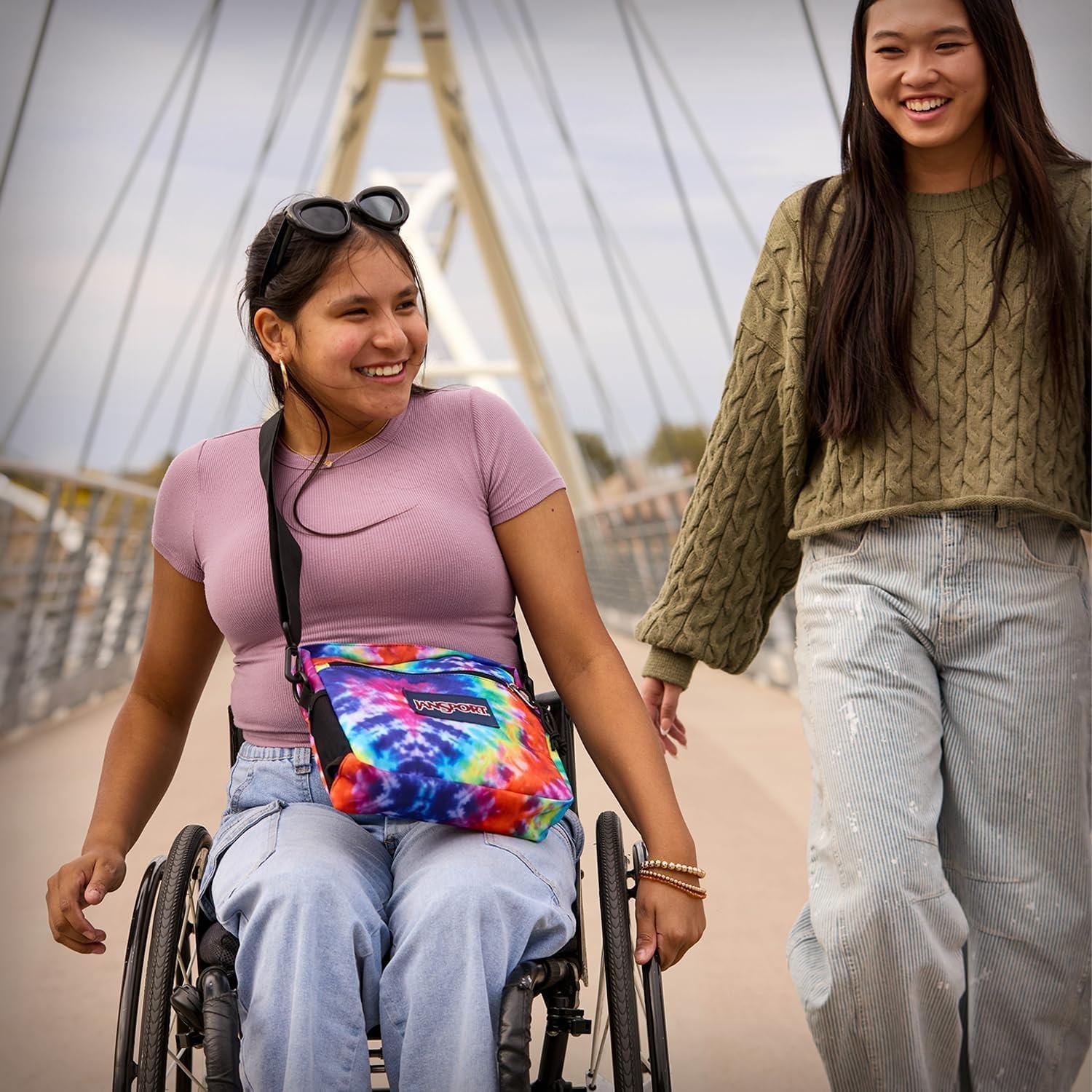 image:imageJanSport Central Adaptive Accessory Bag Wheelchair amp Walker Compatible Versatile Carry Options TuckAway Adjustable Loops SaniStash Pocket for Easy Access BlackCyberspace Galaxy