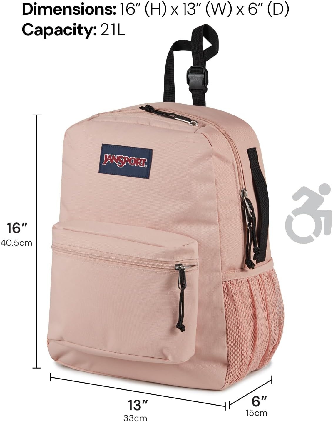 image:imageJanSport Central Adaptive Backpack Wheelchair amp Walker Compatible TuckAway Shoulder Straps Adjustable Backrest Loops amp Anchor Straps Iconic Design BlackLuau Life
