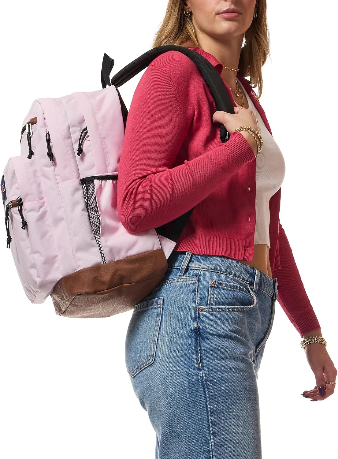 image:imageJanSport Cool Backpack with 15inch Laptop Sleeve Large Computer Bag Rucksack with 2 Compartments Ergonomic Straps Faded SagePink Ice