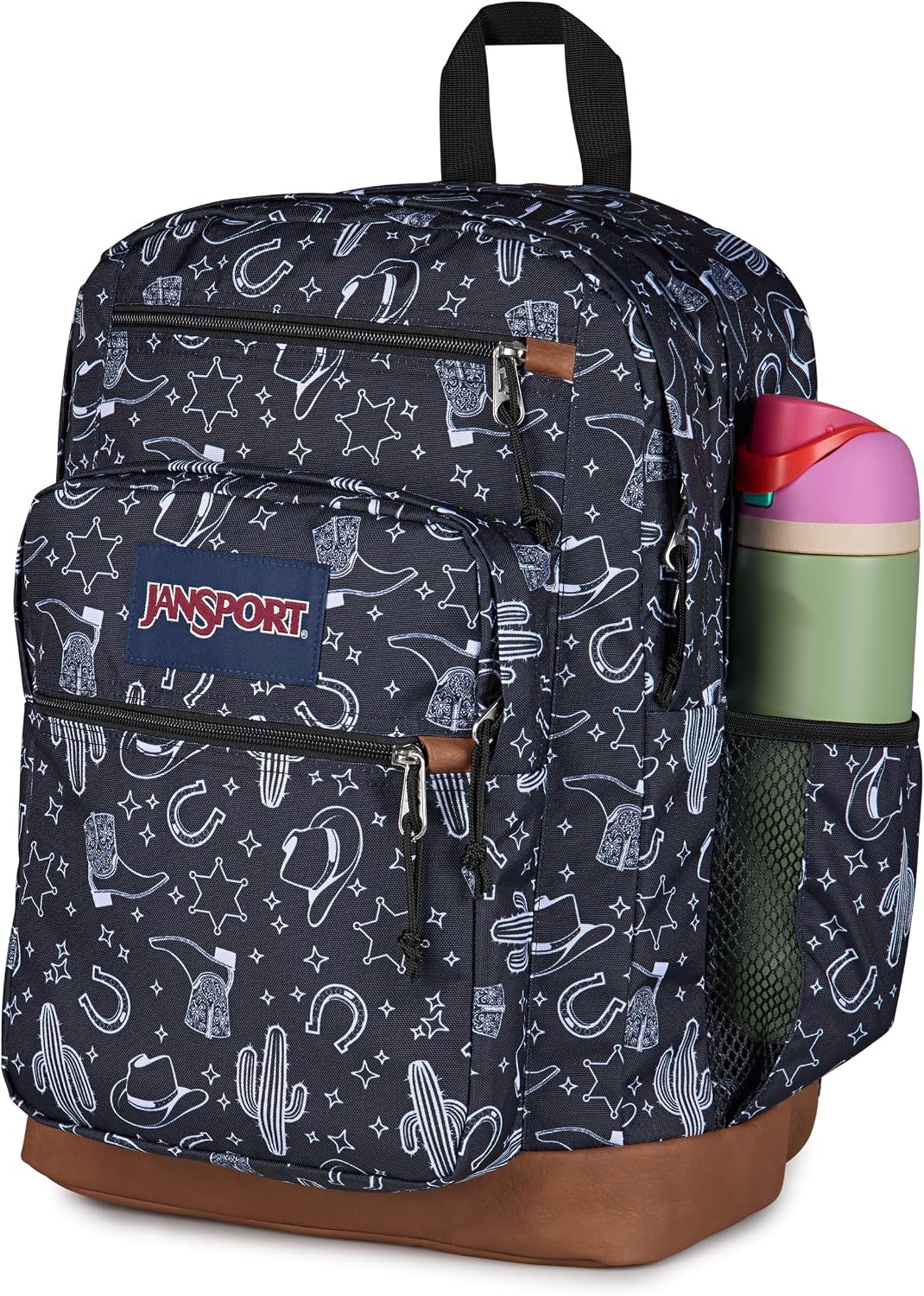 image:imageJanSport Cool Backpack with 15inch Laptop Sleeve Large Computer Bag Rucksack with 2 Compartments Ergonomic Straps Faded SageWild West Escape BlackBlackWhite