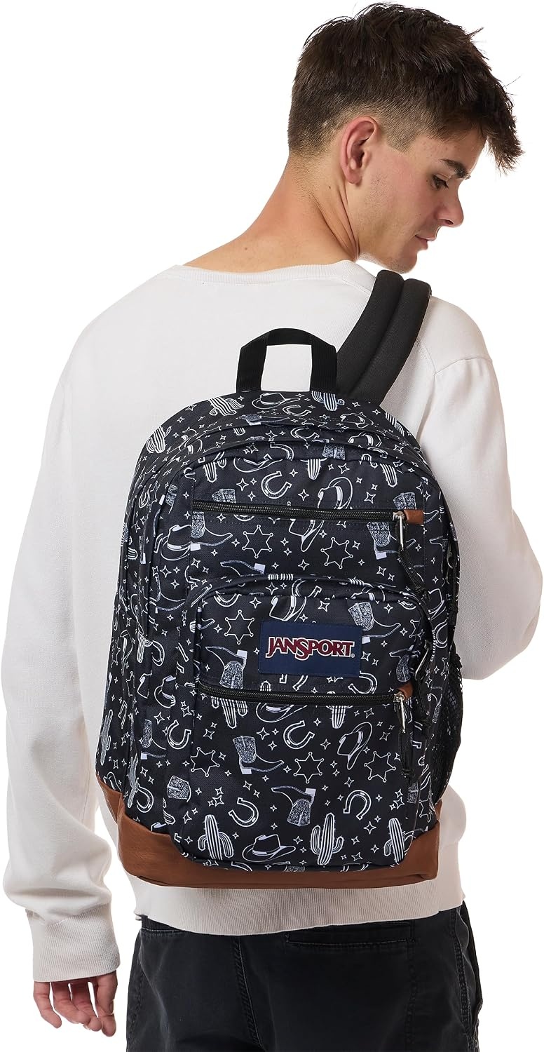 image:imageJanSport Cool Backpack with 15inch Laptop Sleeve Large Computer Bag Rucksack with 2 Compartments Ergonomic Straps Faded SageWild West Escape BlackBlackWhite