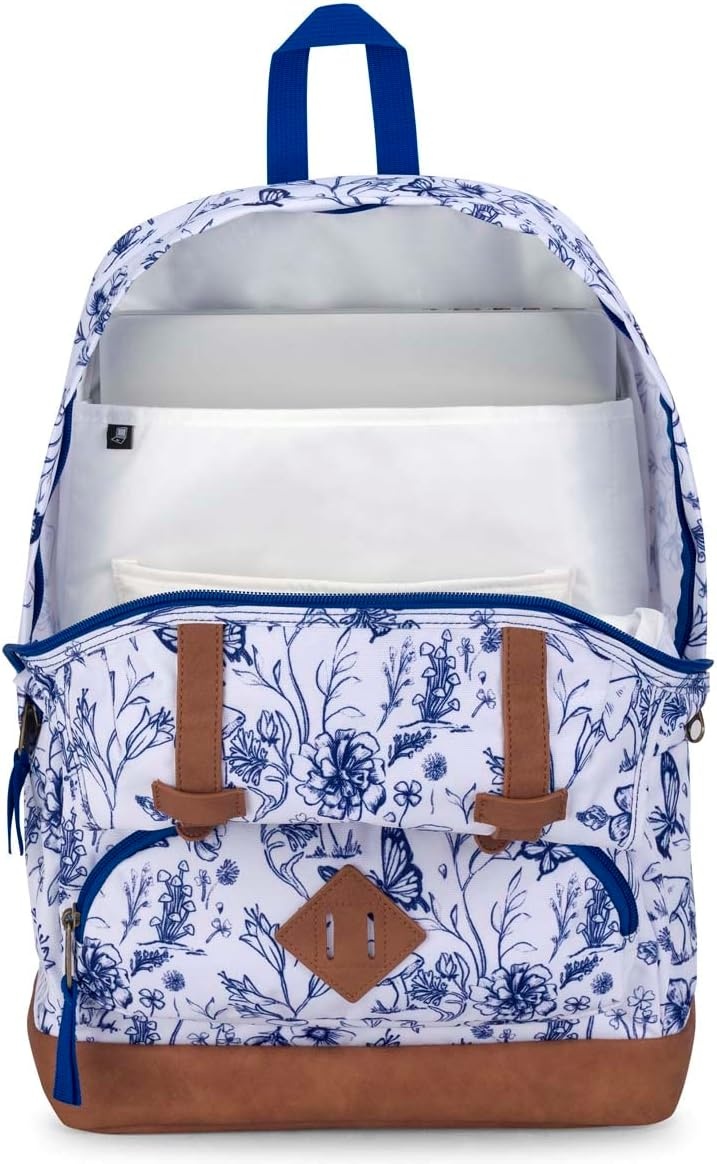 image:imageJanSport Cortlandt Laptop Backpack Navy 15 Laptop SleeveSynthetic Leather Shoulder Computer Bag with Large Compartment Padded Straps Rucksack for Men WomenForaging Finds