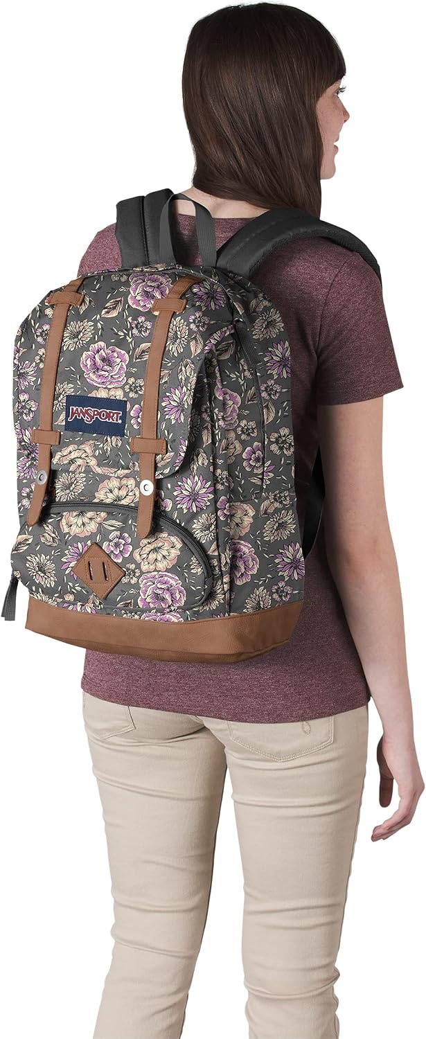 image:imageJanSport Cortlandt Laptop Backpack Navy 15 Laptop SleeveSynthetic Leather Shoulder Computer Bag with Large Compartment Padded Straps Rucksack for Men WomenBoho Floral Gra