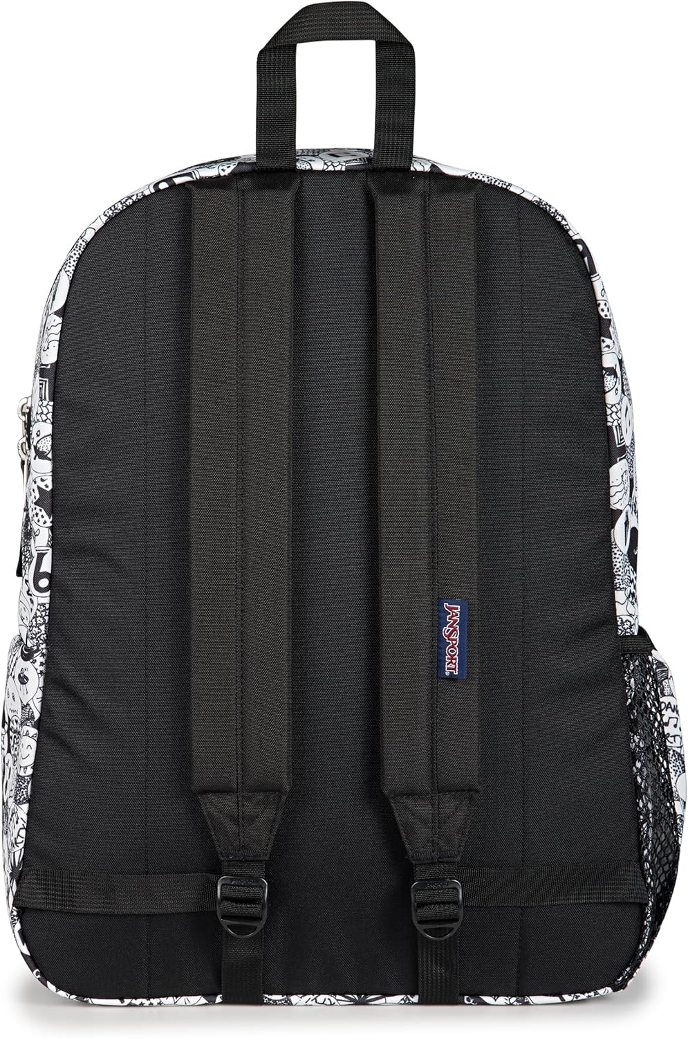 image:imageJanSport Cross Town Backpack 17 x 125 x 6 Simple Bag for Everyone with 1 Main Compartment Front Utility Pocket Premium Class Accessories BlackDoodle Dots BlackWhiteGrey