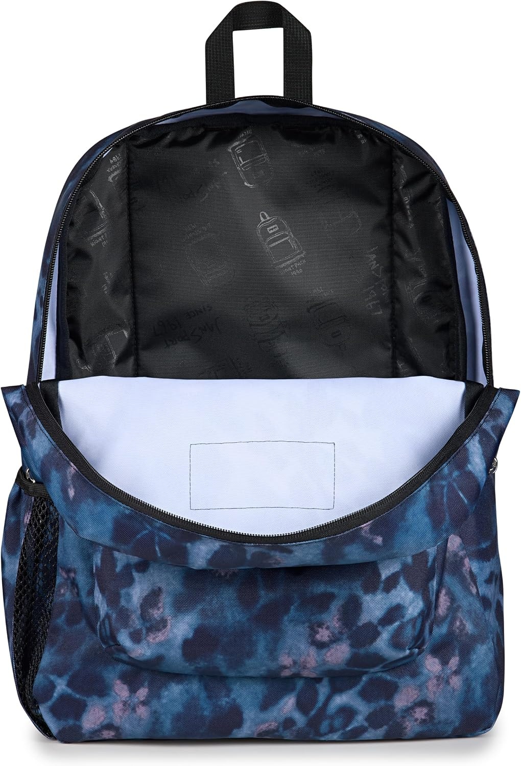 image:imageJanSport Cross Town Backpack 17 x 125 x 6 Simple Bag for Everyone with 1 Main Compartment Front Utility Pocket Premium Class Accessories BlackGhostly Florals NavyPurplePink