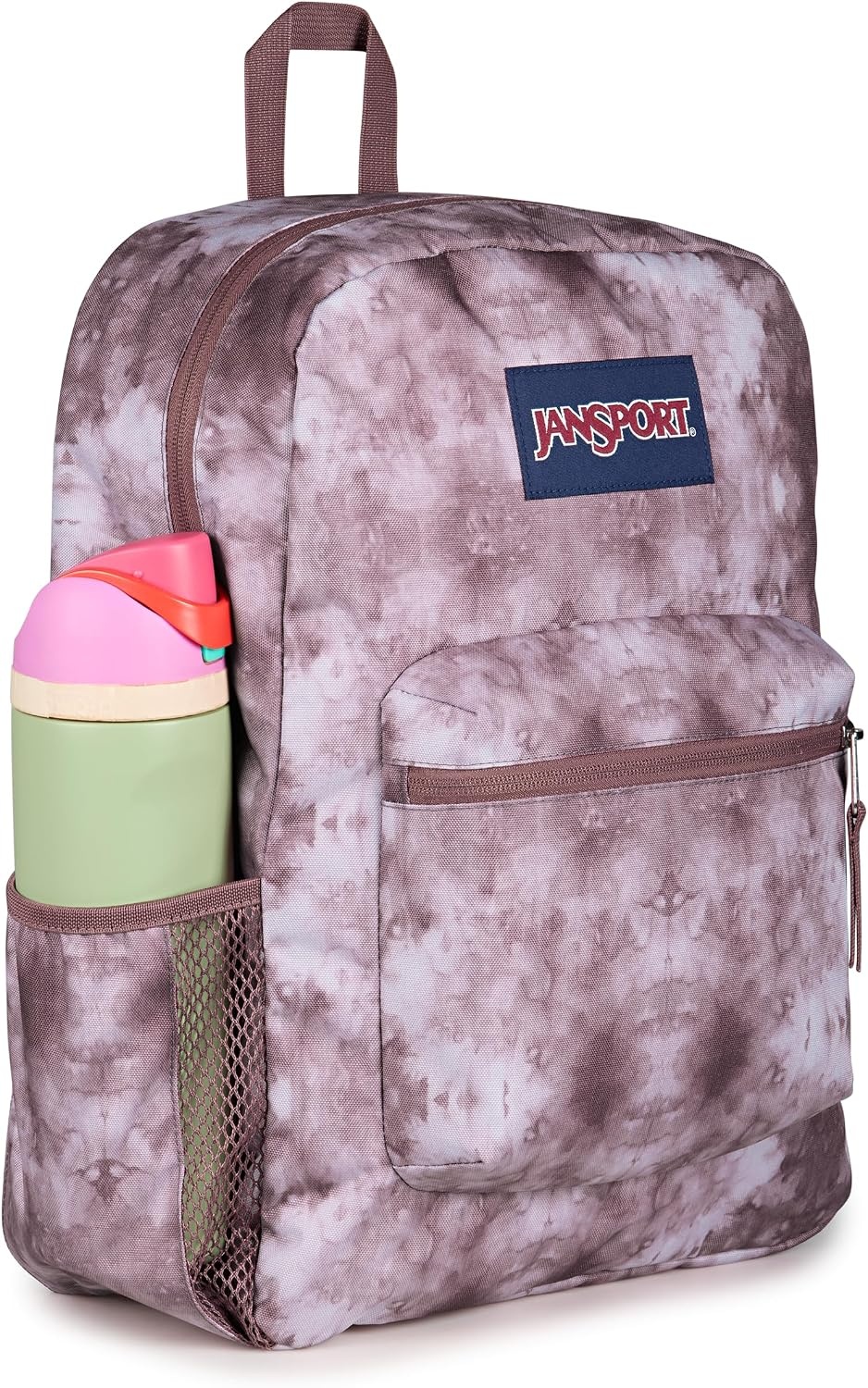 image:imageJanSport Cross Town Backpack 17 x 125 x 6 Simple Bag for Everyone with 1 Main Compartment Front Utility Pocket Premium Class Accessories BlackIce Dye Mahogany HazeWhite
