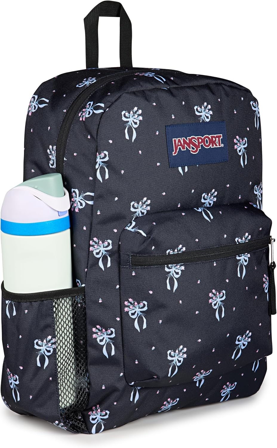 image:imageJanSport Cross Town Backpack 17 x 125 x 6 Simple Bag for Everyone with 1 Main Compartment Front Utility Pocket Premium Class Accessories BlackPastel Petals BlackBluePinkGreen