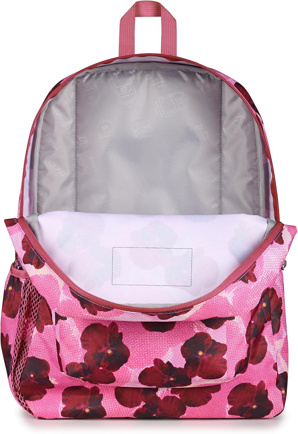 image:imageJanSport Cross Town Backpack 17 x 125 x 6 Simple Bag for Everyone with 1 Main Compartment Front Utility Pocket Premium Class Accessories BlackPop Art Pansies Digital FuchsiaMulti