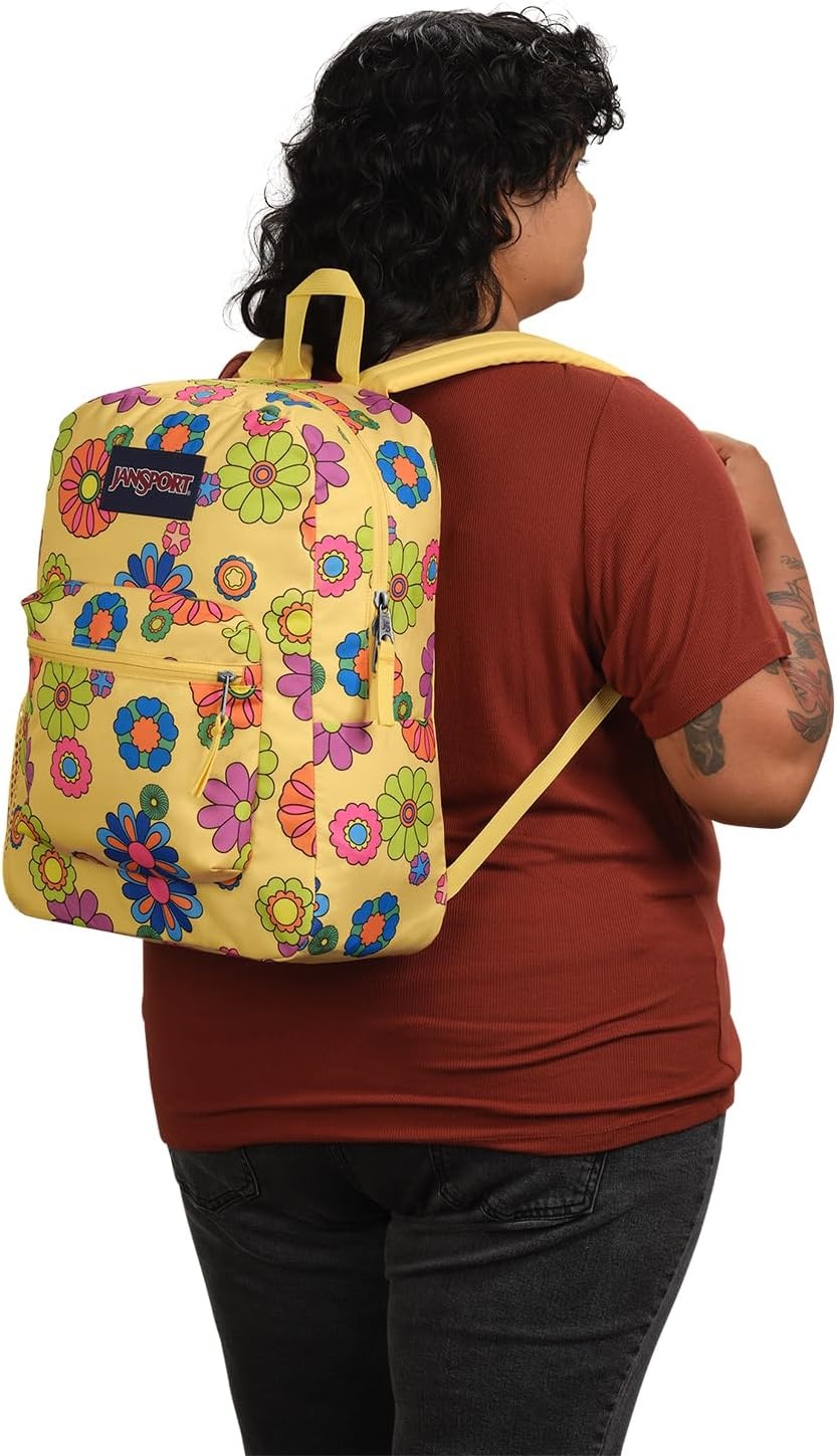 image:imageJanSport Cross Town Backpack 17 x 125 x 6 Simple Bag for Everyone with 1 Main Compartment Front Utility Pocket Premium Class Accessories BlackPower to the Flower