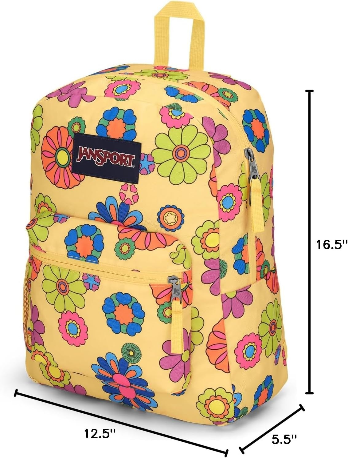 image:imageJanSport Cross Town Backpack 17 x 125 x 6 Simple Bag for Everyone with 1 Main Compartment Front Utility Pocket Premium Class Accessories BlackPower to the Flower