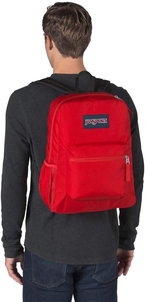 image:imageJanSport Cross Town Backpack 17 x 125 x 6 Simple Bag for Everyone with 1 Main Compartment Front Utility Pocket Premium Class Accessories BlackRed Tape