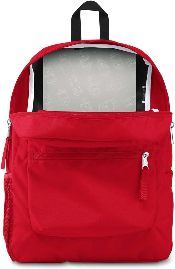 image:imageJanSport Cross Town Backpack 17 x 125 x 6 Simple Bag for Everyone with 1 Main Compartment Front Utility Pocket Premium Class Accessories BlackRed Tape