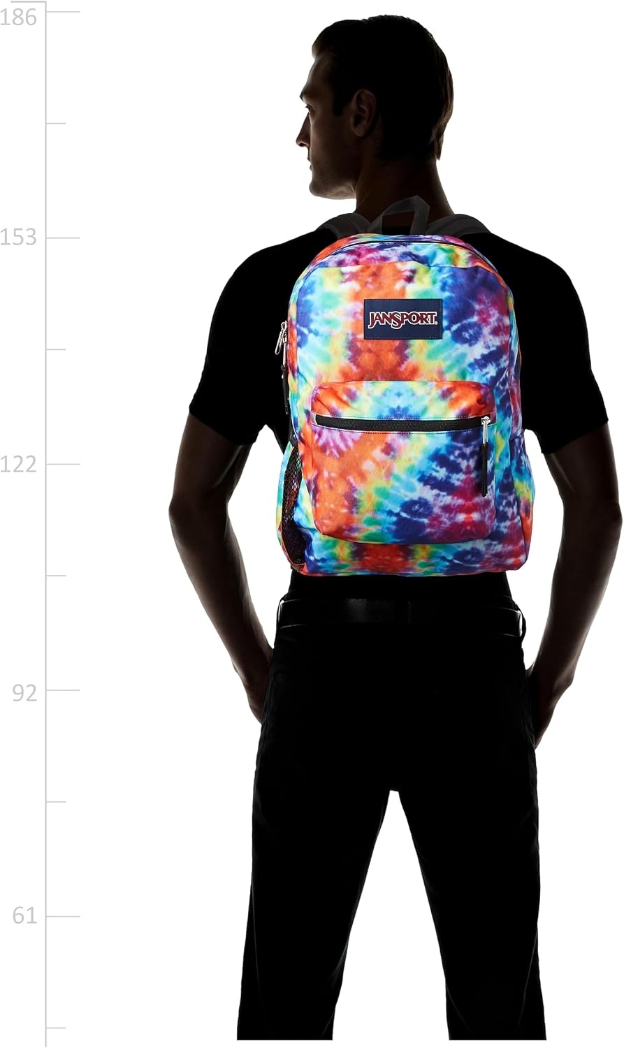 image:imageJanSport Cross Town Backpack 17 x 125 x 6 Simple Bag for Everyone with 1 Main Compartment Front Utility Pocket Premium Class Accessories BlackRedMulti Hippie Days