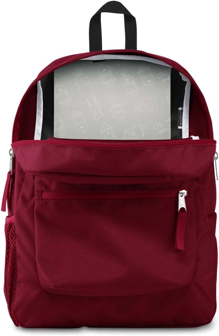 image:imageJanSport Cross Town Backpack 17 x 125 x 6 Simple Bag for Everyone with 1 Main Compartment Front Utility Pocket Premium Class Accessories BlackRusset Red