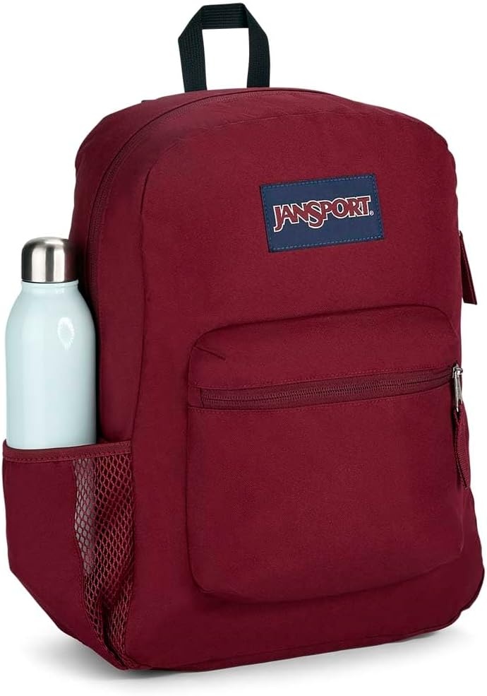 image:imageJanSport Cross Town Backpack 17 x 125 x 6 Simple Bag for Everyone with 1 Main Compartment Front Utility Pocket Premium Class Accessories BlackRusset Red