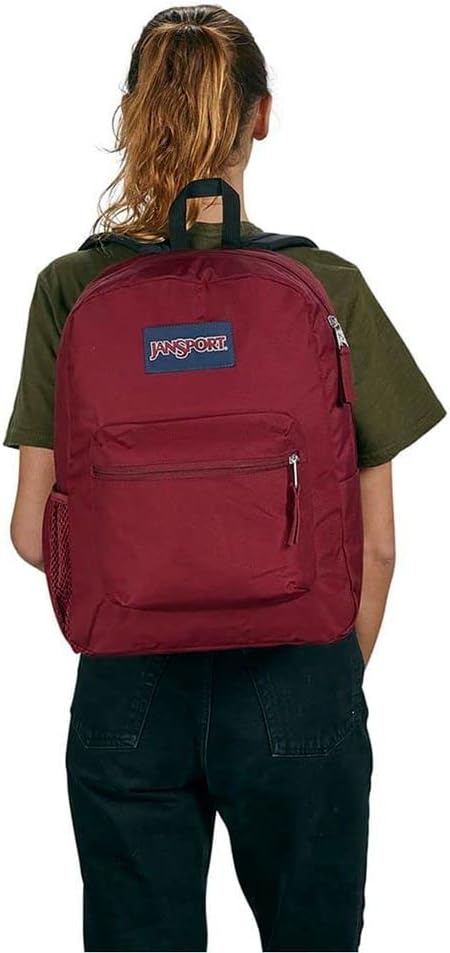 image:imageJanSport Cross Town Backpack 17 x 125 x 6 Simple Bag for Everyone with 1 Main Compartment Front Utility Pocket Premium Class Accessories BlackRusset Red