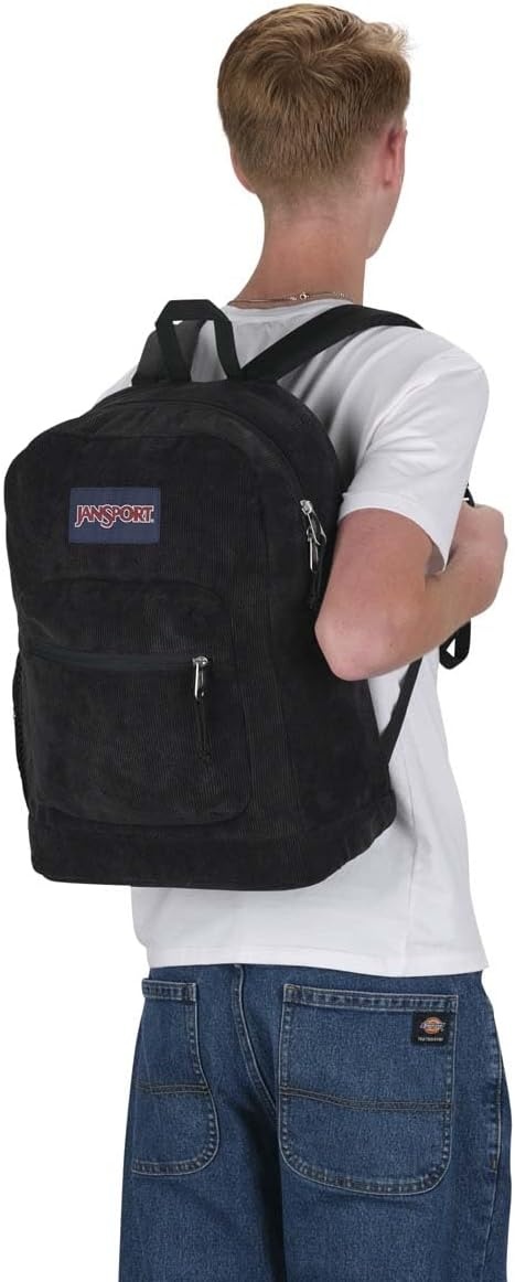 image:imageJanSport Cross Town Plus Remix Backpack Padded Back Panel Laptop Sleeve and Front Pocket Organizer Lavender Ash CorduroyBlack Corduroy